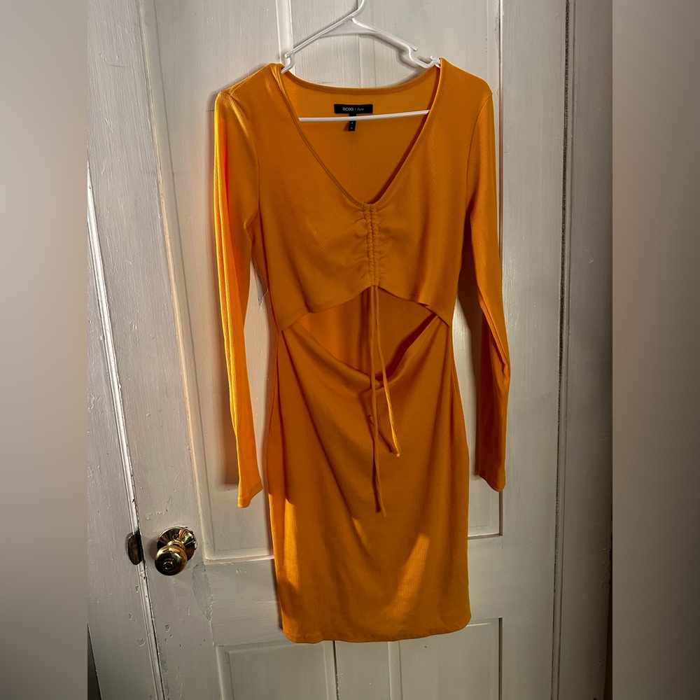 Yellow cut out dress